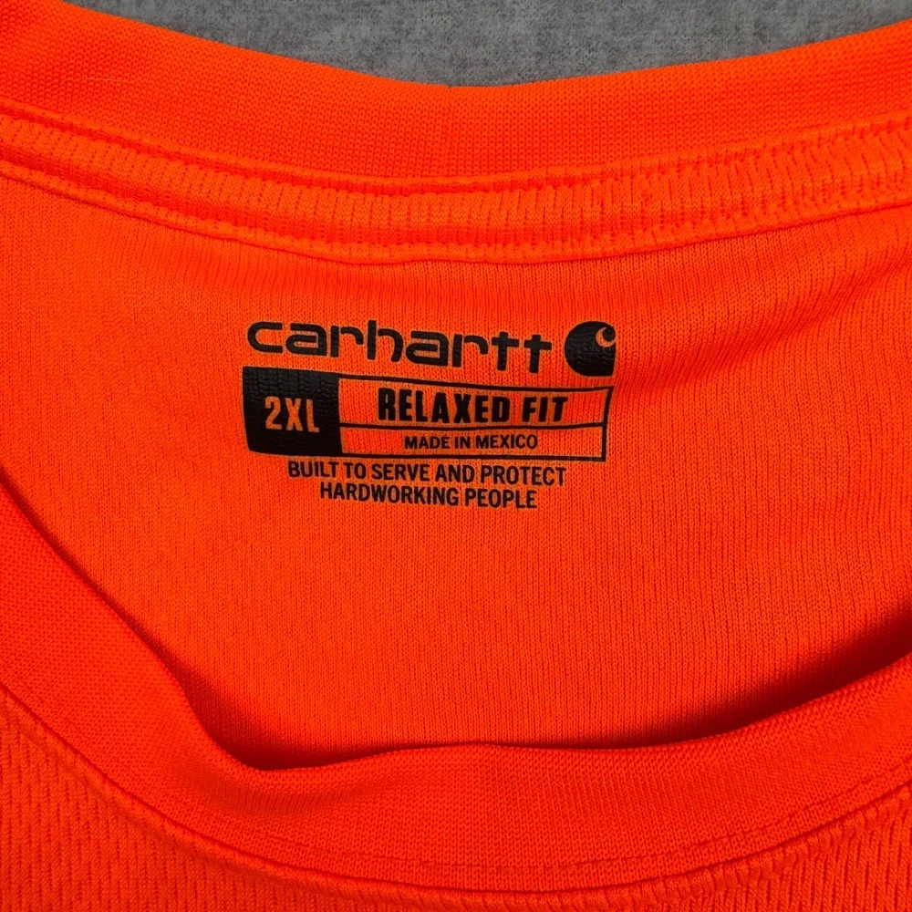 Lot of 2 Carhartt Force Relaxed Fit Pocket T-Shirts Mens 2XL Orange 100493 824